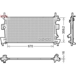 Radiador, arrefecimento do motor DENSO DRM10114