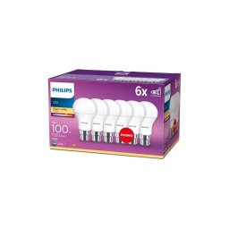 Conjunto de 6 lâmpadas LED Philips A60 B22/13W/230V 2700K