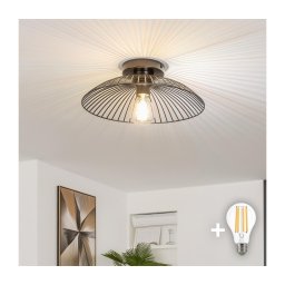 Brilagi - Lustre de teto LED de montagem à superfície CERIA WIRE 1xE27/40W/230V Ø 38 cm preto