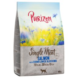 400g Salmão com flor de centáurea Single Meat Purizon ração gatos
