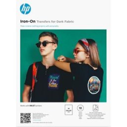 HP Papel de Transferência Térmica Iron-On para Tecido Escuro A4 - 10 folhas