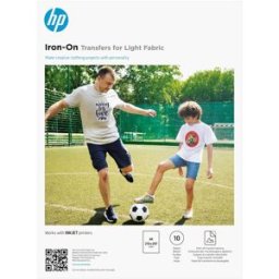 HP Papel de Transferência Térmica Iron-On para Tecido Claro A4 - 10 folhas