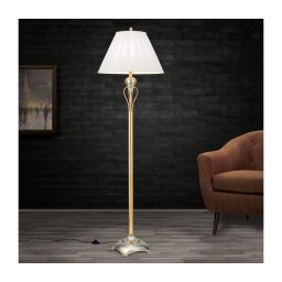 Orion Stl 12-1097/1 - Candeeiro de chão TIZIA 1xE27/60W/230V branco/dourado/pátina