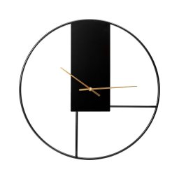 Relógio de parede Ø 50 cm, 1xAA, preto/dourado