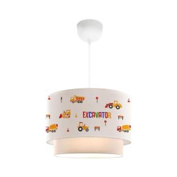 Lustre infantil CANDY 1xE27/40W/230V branco/laranja