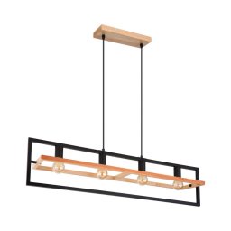 Globo 15575-4H - Lustre suspenso em cabo ERICA 4xE27/40W/230V preto/bege