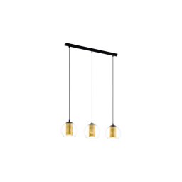 Eglo 79461 - Lustre suspenso com cabo BOLSANO 3xE27/28W/230V dourado/preto