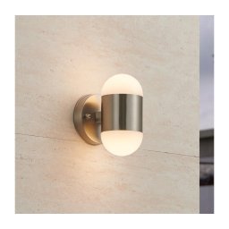 Eglo 75392 - Aplique de parede para exterior LED MEROLA 2xLED/3,7W/230V IP44, acabamento cromado mate