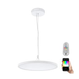 Eglo 33676 - Lustre suspenso por cabo LED RGBW dimerizável CERIGNOLA-C LED/32W/230V branco + comando remoto
