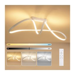 Brilagi-LED Plafon regulável TWISTER LED/60W/230V 3000-6000K branco+telecomando