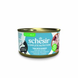 6x85g Atum robalo Complete Nutrition filete gelatina Schesir para gato