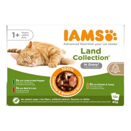 96x85g terra em molho IAMS Delights comida húmida gatos