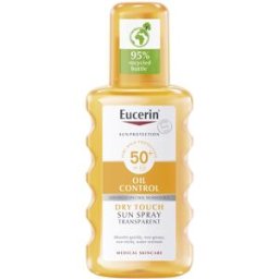 Eucerin Sun Protection Oil Control SPF50+ Spray Solar de Corpo Transparente Toque Seco 200mL SPF50+
