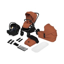 Lionelo - Carrinho combinado 3 em 1 MIKA PLUS Castanho Ferrugem