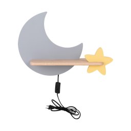 Candeeiro de parede para criança LED com prateleira MOON LED/5W/230V