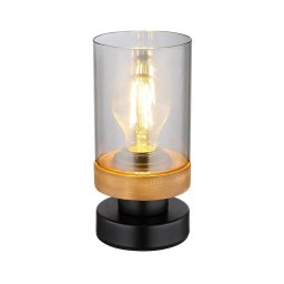 Globo 15557T - Candeeiro de mesa FINCA 1xE27/40W/230V metal/madeira