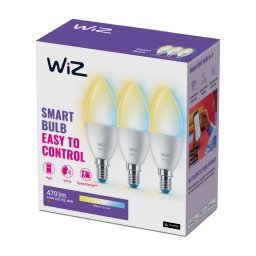 CONJUNTO 3x Lâmpada LED com regulação C37 E14/4,9W/230V 2700-6500K CRI 90 Wi-Fi - WiZ