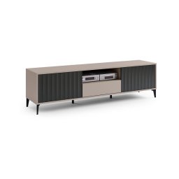 Rack TV RONJA com gaveta taupe/preto