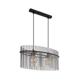 Globo 15698H3 - Candeeiro suspenso GORLEY 2xE27/60W/230V preto