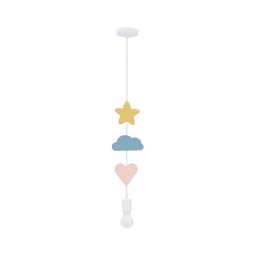 Lustre infantil suspenso por cabo TRIO 1xE27/20W/230V amarelo/azul/rosa