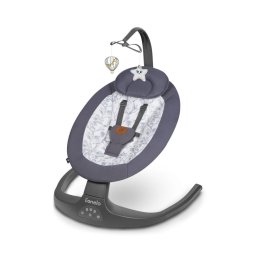 Lionelo - Baloiço infantil com melodia RALF 4xAA Cinzento e branco + controlo remoto
