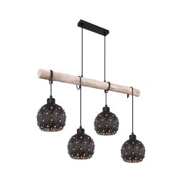 Globo 54029-4H - Lustre em cabo JODIE 4xE27/40W/230V bege/preto