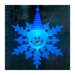 Decoração de Natal LED RGB com ventosa (LED/3xLR44) — boneco de neve, vermelho/azul/verde