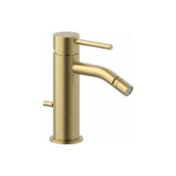 Paffoni - Misturador para bidé + válvula de escoamento LIGHT dourado escovado