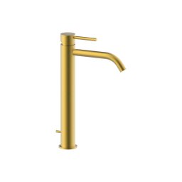 Paffoni - Misturador de lavatório + válvula LIGHT dourado escovado