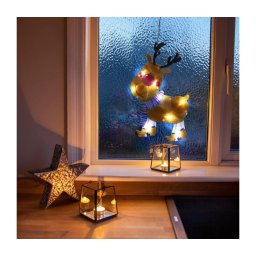 Decoração de Natal LED, Rena, 8xLED/3xAAA, Branco Frio