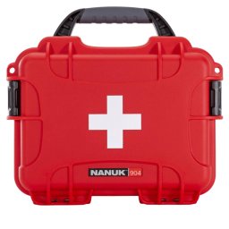 Estojo Nanuk 904 vazio – c/Logotipo de Primeiros Socorros - Vermelho 904S-000RD-PA0-FSA01