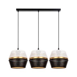 Candelabro suspenso PARIS 3xE27/60W/230V branco/preto/dourado