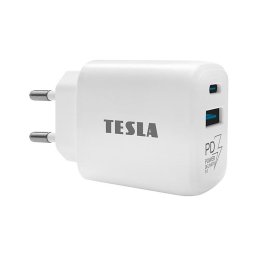 TESLA Electronics - Adaptador de carregamento rápido Power Delivery 25W branco