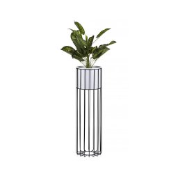 Floreira de metal LOFT 70x20 cm preto/branco