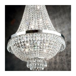 Ideal Lux - Candeeiro suspenso LED em cristal CAESAR 6xG9/3W/230V diâmetro 38 cm cromado