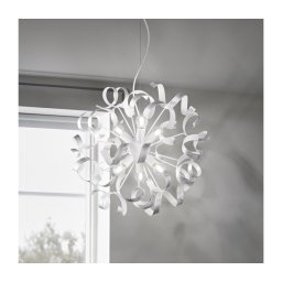 Ideal Lux - Candeeiro suspenso VORTEX 6xE14/40W/230V diâmetro 53 cm prateado/pátina