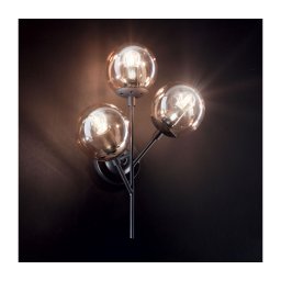 Ideal Lux - Candeeiro de parede KEPLER 3xE27/42W/230V preto/fumado