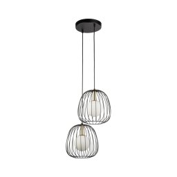 Candeeiro suspenso BELL 2xG9/12W/230V preto/dourado