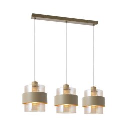 Lustre suspenso com cabo VALENTINO 3xE27/15W/230V bege/transparente