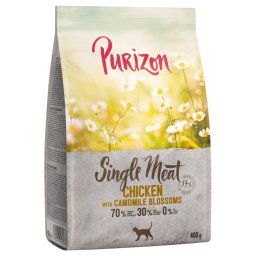 400g Frango com flor de camomila Single Meat Purizon ração gatos