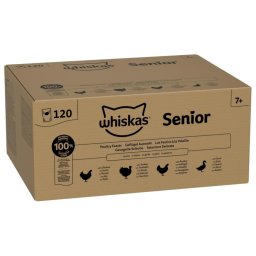 120x85g seleção de aves em gelatina Whiskas Senior saquetas gatos