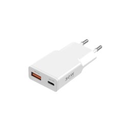 Winner Group - Adaptador de carregamento GaN 30 W (1x USB-A + 1x USB-C), branco