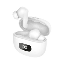 Aligator TWS08WT - Auriculares sem fios com Cancelamento Ativo de Ruído (ANC), 200 mAh + 2x 30 mAh, IP40, brancos