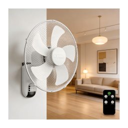ZEVENTI - Ventilador de parede FANNY 45W/230V Ø 41 cm branco + controlo remoto