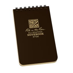Rite in the Rain Top Spiral Notebook 3x5 Brown