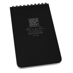 Rite in the Rain Top Spiral Notebook 4x6 Black