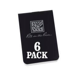 Rite in the Rain OTG Notebook Black- 6pk