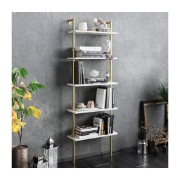 Estante PAULA 174x60 cm branco/dourado