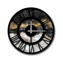 Relógio de parede 50 cm 1xAA preto/dourada/cinzento