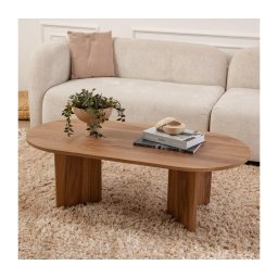 Mesa de centro OVAL 60x120 cm castanho